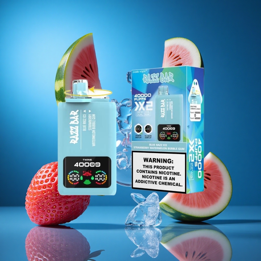 Razz Bar 40000 Puffs Za enkratno uporabo Vape Modra Malina Led-Jagoda Lubenica Mehki Gumij Slovenija vapes