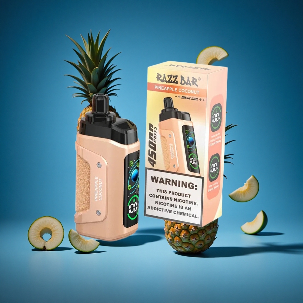Razz Bar 45000 Puffs Za enkratno uporabo Vape Ananas Kokos Adjustable Airflow Slovenija vapes