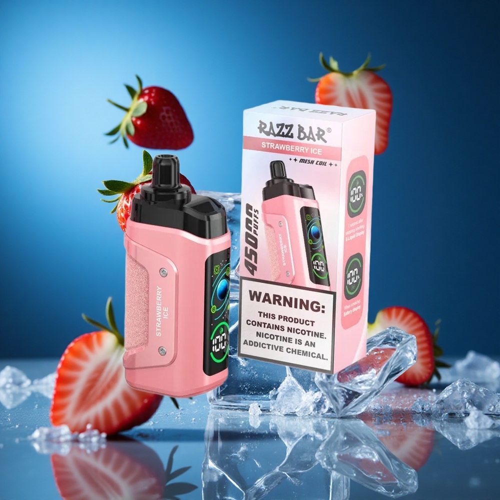 Razz Bar 45000 Puffs Za enkratno uporabo Vape Jagoda-Led Nastavljiv Pretok Zraka Slovenija vapes