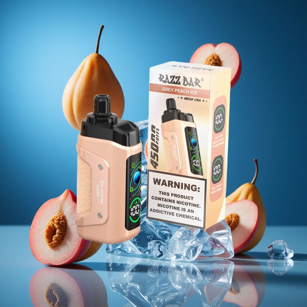 Razz Bar 45000 Puffs Za enkratno uporabo Vape Sočna Breskev Led Nastavljiv Pretok Zraka Slovenija vapes