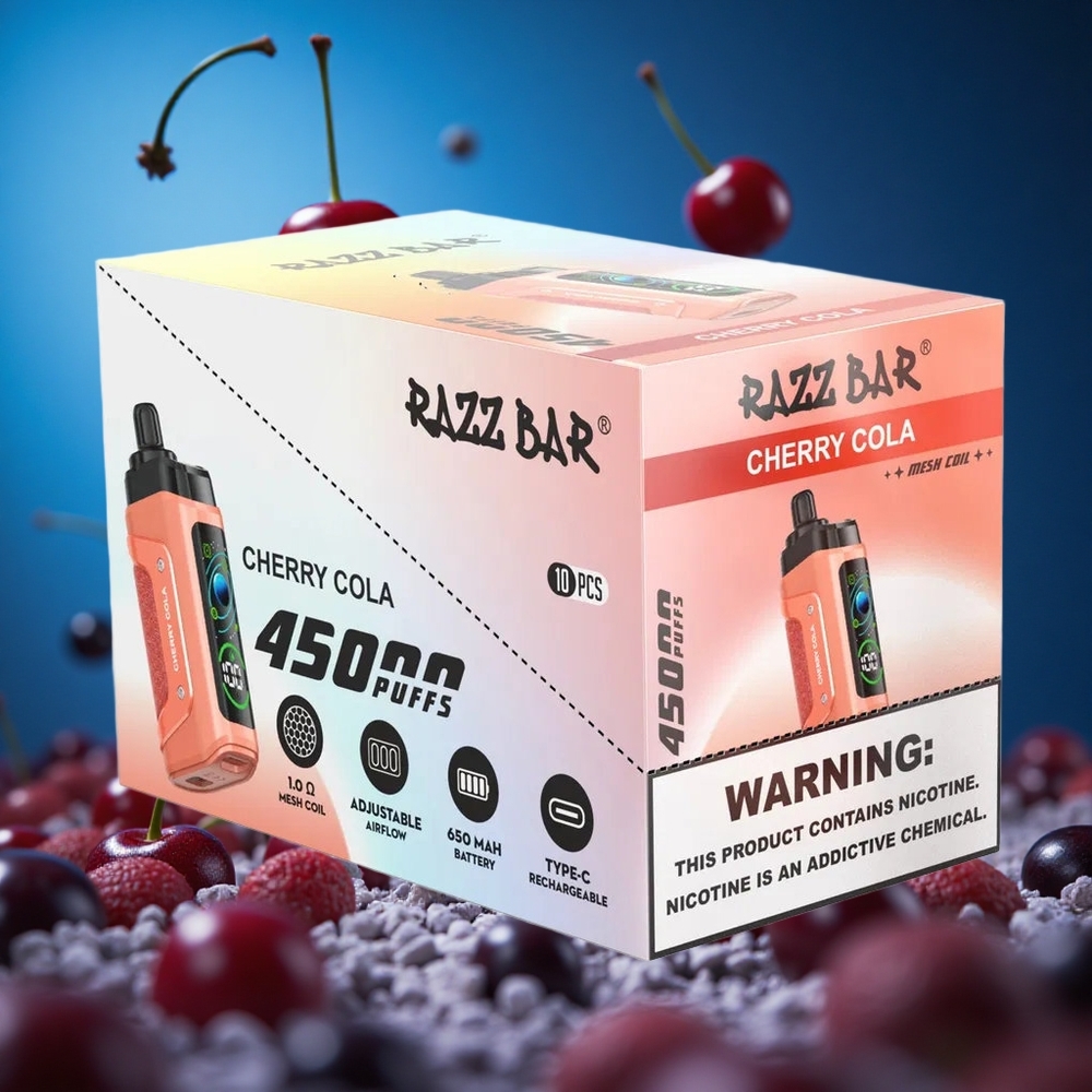 Razz Bar 45000 Puffs Za enkratno uporabo Vape Češnjeva Kola & Malina Slovenija vapes
