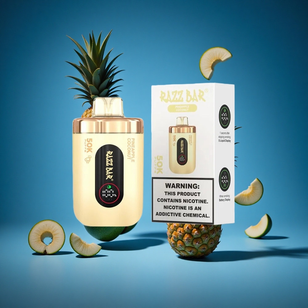Razz Bar 50K Puffs Ananas Kokos Za enkratno uporabo Vape 50000 Puffs Type-C Slovenija vapes