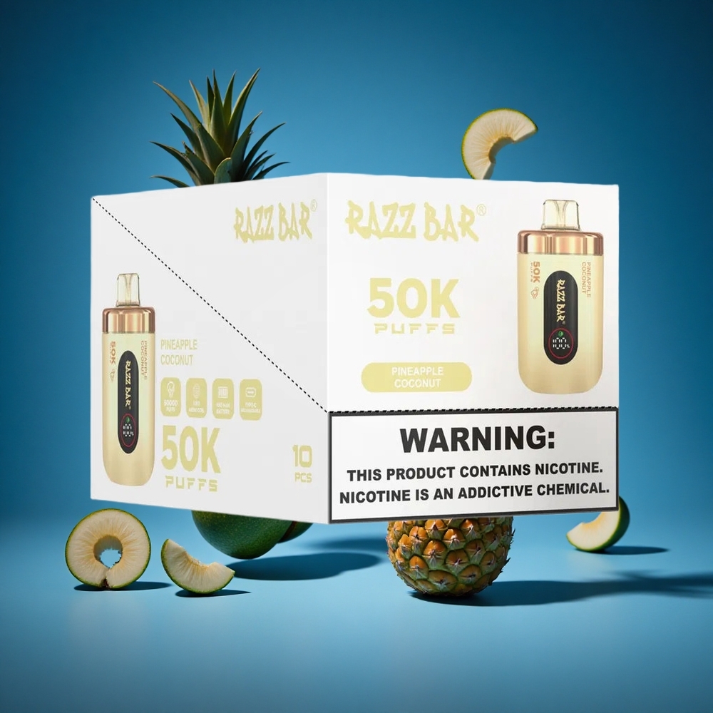 Razz Bar 50K Puffs Ananas Kokos Za enkratno uporabo Vape 50000 Puffs Type-C Slovenija vapes