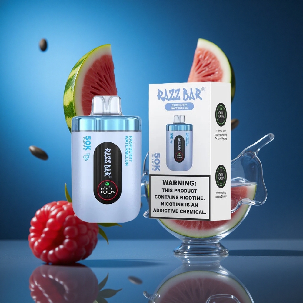Razz Bar 50K Puffs Malina Lubenica Za enkratno uporabo Vape 50000 Puffs 2% Nikotina Slovenija vapes