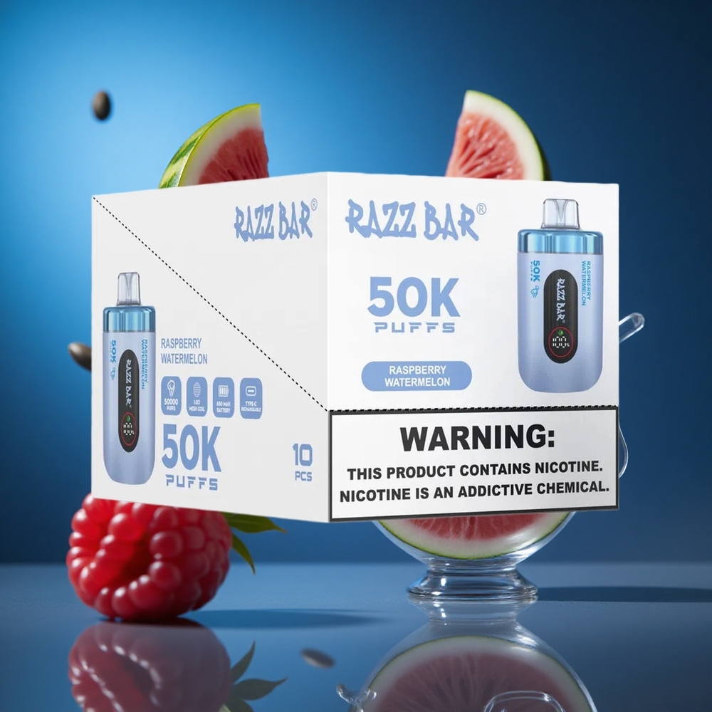 Razz Bar 50K Puffs Malina Lubenica Za enkratno uporabo Vape 50000 Puffs 2% Nikotina Slovenija vapes