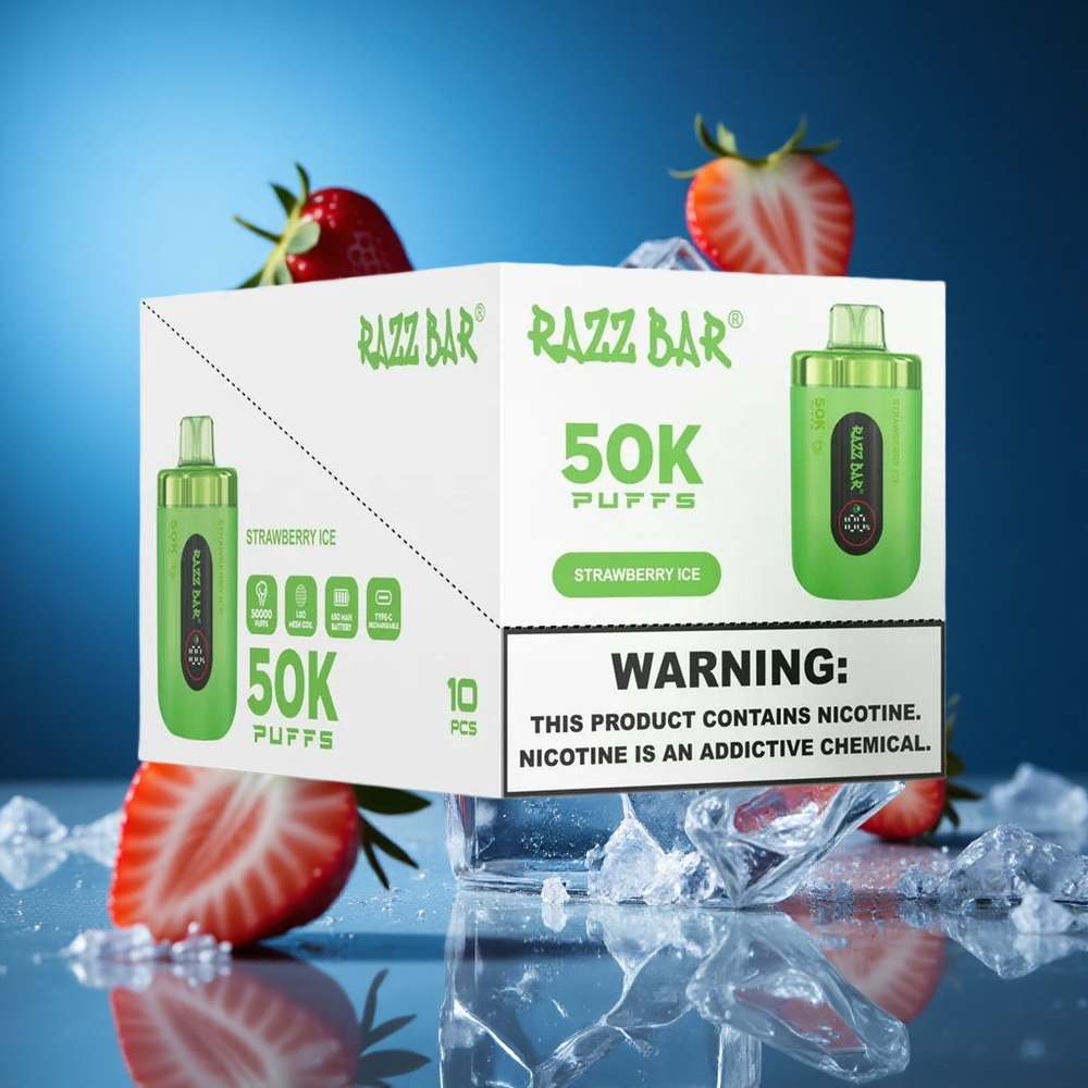 Razz Bar 50K Puffs Za enkratno uporabo Vape Jagoda Led Slovenija vapes