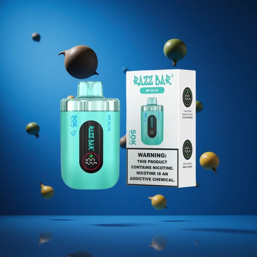 Razz Bar 50K Puffs Za enkratno uporabo Vape Mr Modra in Slovenija vapes