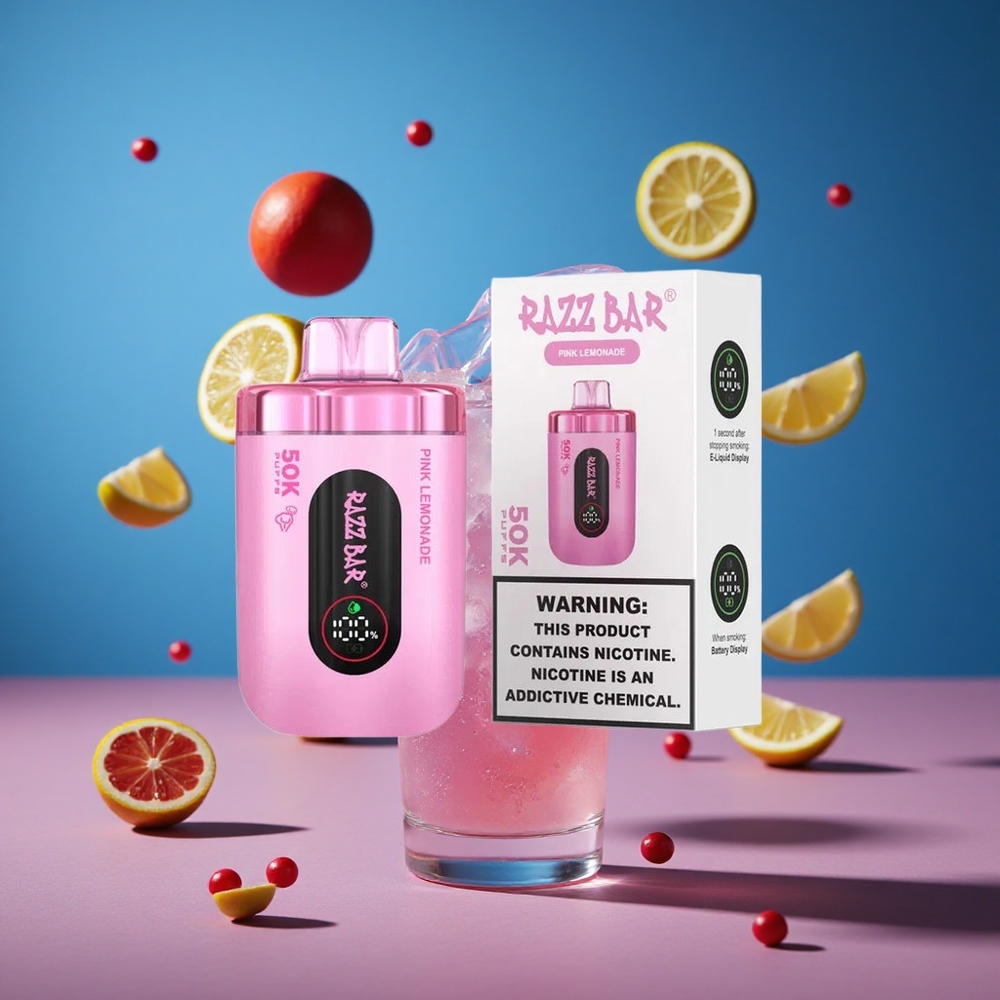 Razz Bar 50K Puffs Za enkratno uporabo Vape Roza Limonada do 50000 Puffs Slovenija vapes