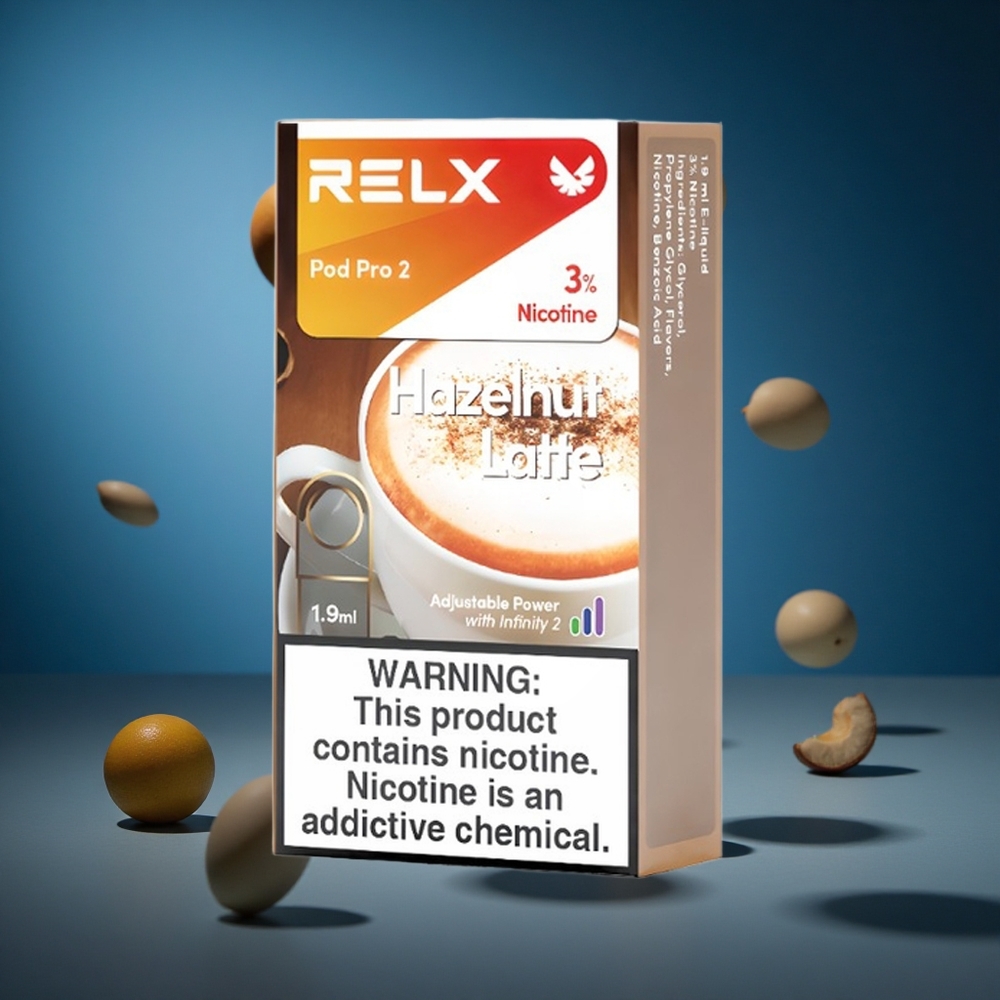 RELX Pod Pro 2 600 Puffs Hazelnut Latte (Lešnikova Latte) 3% nikotina Slovenija vapes