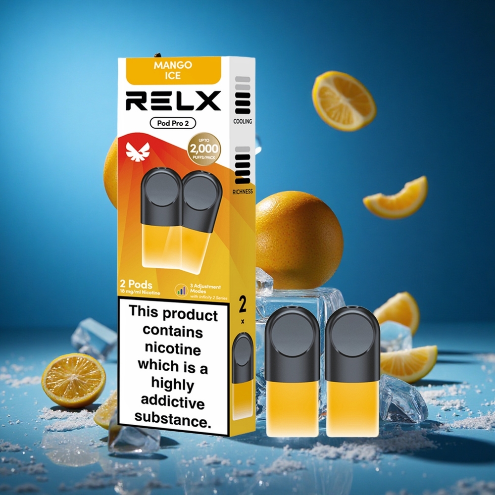 RELX Pod Pro 2 600 Puffs Mango Led Kombinacija Slovenija vapes