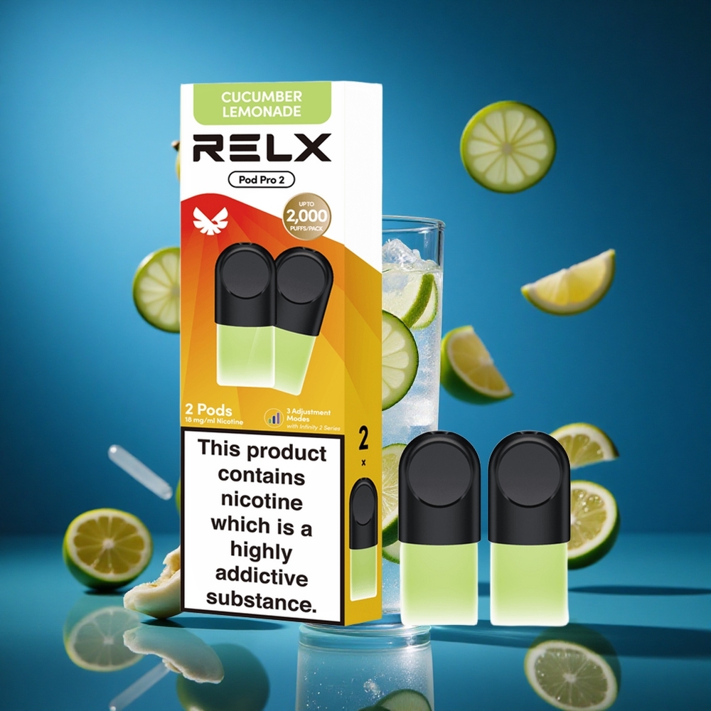 RELX Pod Pro 2 600 Puffs Okus-Pepinova Limonada Eco/Smooth/Boost Slovenija vapes